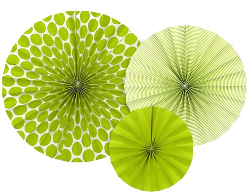Decoratie Waaiers Groen (3st)