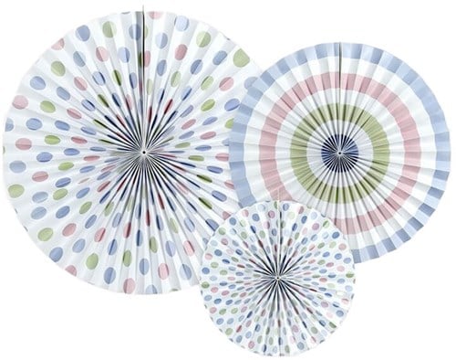 Decoratie Waaiers Multi Pastel (3st)