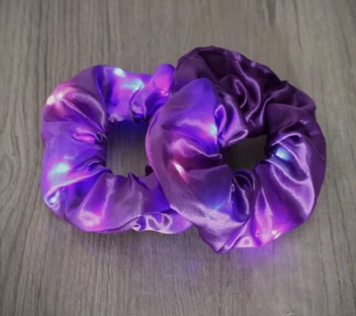 Scrunchie Paars met LED-Lichtjes