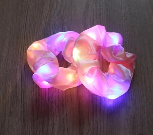 Scrunchie Roze met LED-Lichtjes