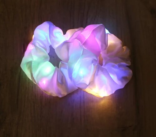 Scrunchie Wit met LED-Lichtjes