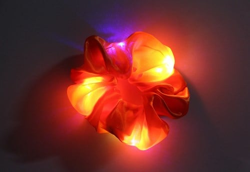 Scrunchie Oranje met LED-Lichtjes