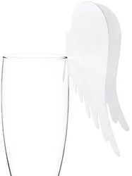 Engelenvleugels Naamkaartje voor Glas Wit - 10st