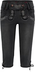 Tiroler Dames Trachten 3/4 Jeans Zwart-Grijs