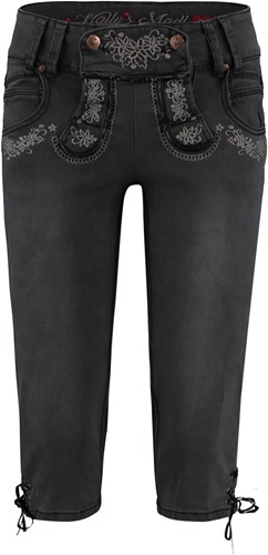 Tiroler Dames Trachten 3/4 Jeans Zwart-Grijs