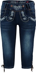 Tiroler Dames Trachten 3/4 Jeans Blauw