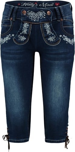 Tiroler Dames Trachten 3/4 Jeans Blauw