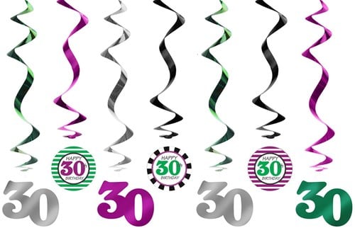 Hangdeco Swirl 30 Jaar (7st)