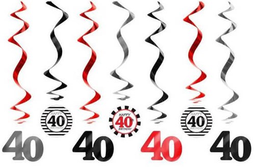 Hangdeco Swirl 40 Jaar (7st)