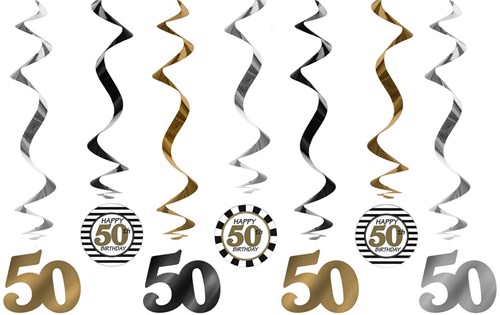 Hangdeco Swirl 50 Jaar (7st)