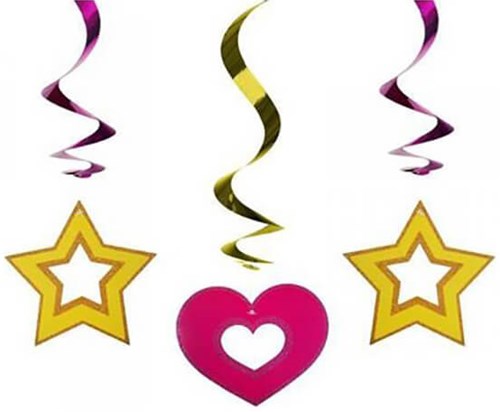 Hangdeco Swirl Hart En Sterren (3st)