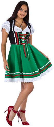 Tiroler Dirndl Zwart-Groen 50cm 2dlg. (100% Katoen)