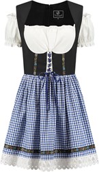 Jurkje Sexy Dirndl Zwart-Blauw Geblokt
