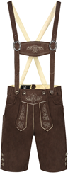 Tiroler Lederhose Donkerbruin Kort (nepleer)