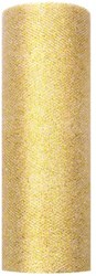 Tule Op Rol Glitter Goud 15cm (9m)