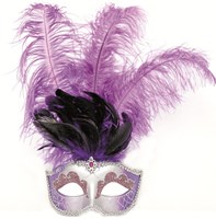 Venetiaans Masker Grote Veer Paars (product)