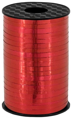 Cadeaulint Metallic Rood 5mm Breed (225m)