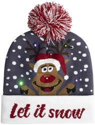 Beanie Let It Snow met LED-verlichting