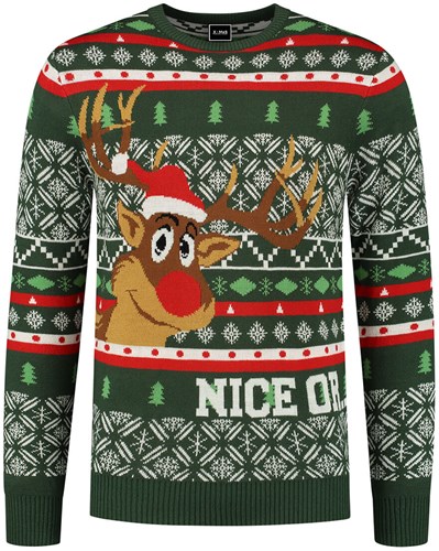 Kersttrui Rudolph Nice Or Naughty