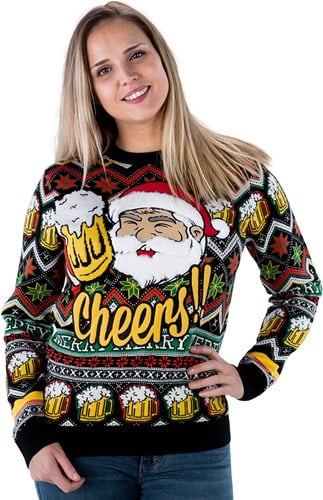 Foute Kersttrui Santa Cheers