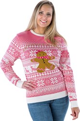 Kersttrui Gingerbread Roze