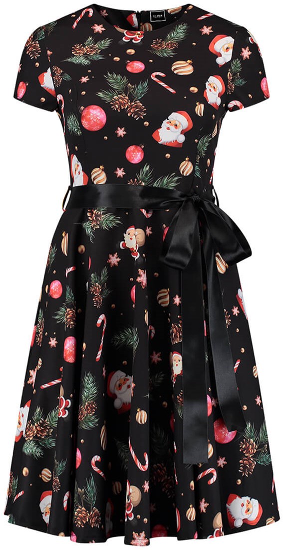 Kerst Jurkje Santa Zwart