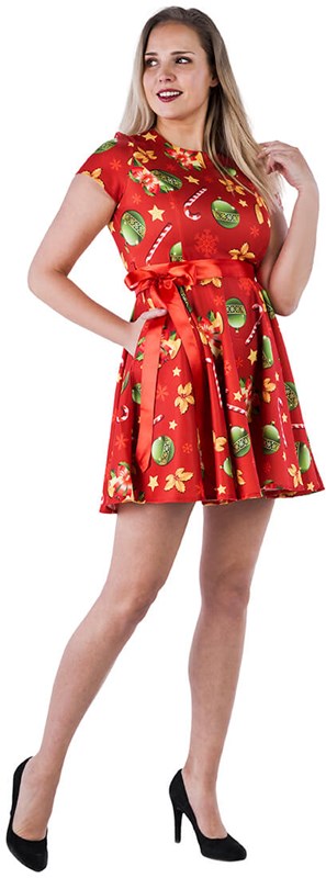 Kerst Jurkje Christmas Bells Rood (2)