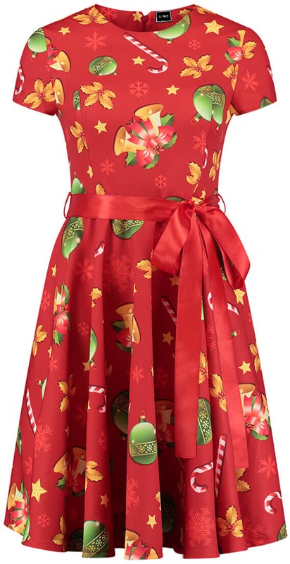 Kerst Jurkje Christmas Bells Rood (jurk)